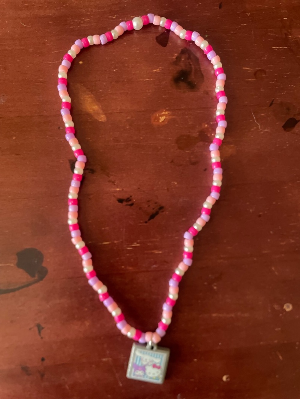 Hello Kitty Pink Pearl Beaded Necklace
